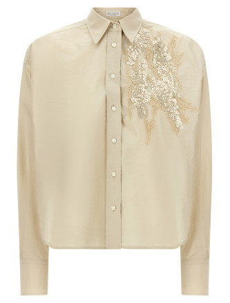 Рубашка, блузка BRUNELLO CUCINELLI 'Dazzling Seabed Embroidery'