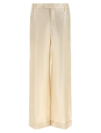 Шалбар BRUNELLO CUCINELLI Lamé linen pants