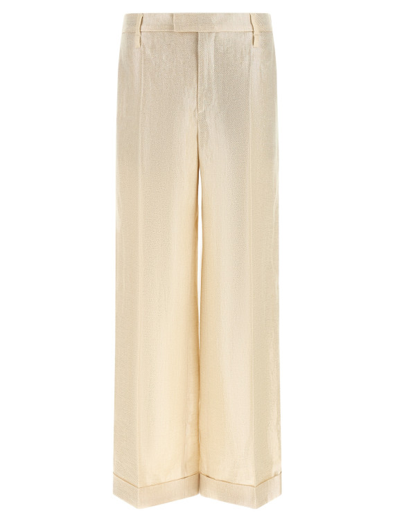 Брюки BRUNELLO CUCINELLI Lamé linen pants (ML596P8492C729) #1