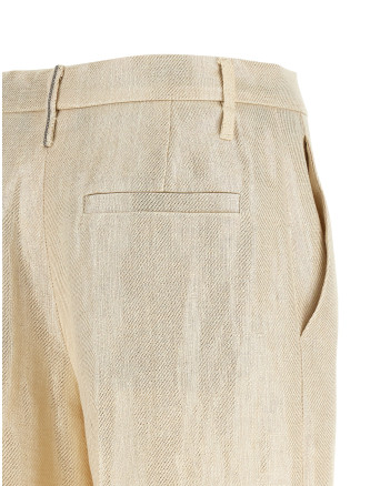 Брюки BRUNELLO CUCINELLI Lamé linen pants (ML596P8492C729) #