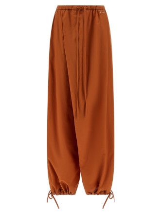 Diagonal draping pants