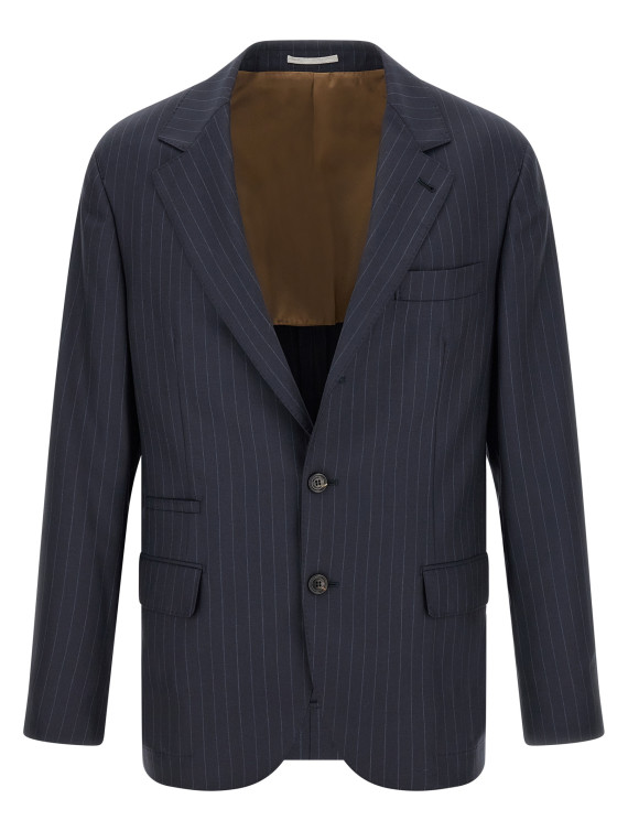 Блейзер BRUNELLO CUCINELLI Pinstripe batavia blazer (MN4747BTCC003) #1
