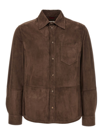 Рубашка, блузка BRUNELLO CUCINELLI Suede overshirt
