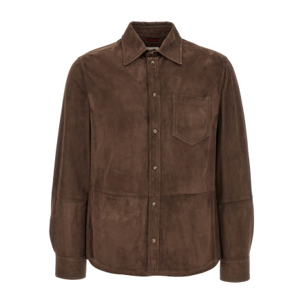 Рубашка, блузка BRUNELLO CUCINELLI Suede overshirt