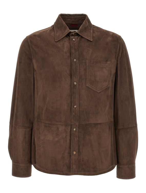 Рубашка, блузка BRUNELLO CUCINELLI Suede overshirt (MPCFN2039C8552) #1