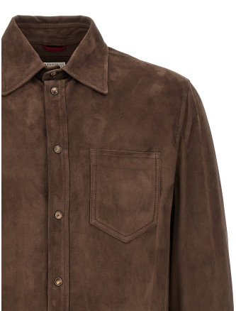 Рубашка, блузка BRUNELLO CUCINELLI Suede overshirt (MPCFN2039C8552) #