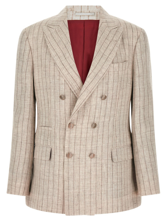 Блейзер BRUNELLO CUCINELLI Pinstripe twill blazer (MZ4127BPD8C6183) #1