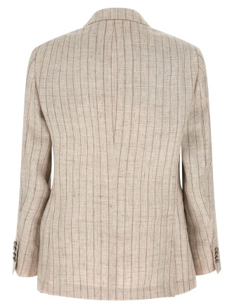 Блейзер BRUNELLO CUCINELLI Pinstripe twill blazer (MZ4127BPD8C6183) #