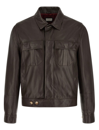Кожаная куртка BRUNELLO CUCINELLI Jacket