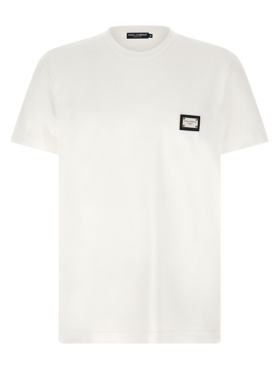 Футболка DOLCE & GABBANA Logo plate T-shirt (G8PT1TG7P1BW0800) #1