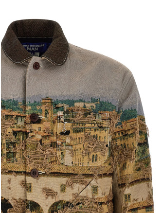 Повседневная куртка JUNYA WATANABE Jacquard square jacket (WQJ0291) #