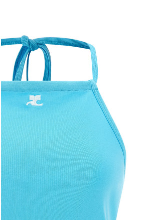 Повседневный топ COURREGES Logo embroidery tank top (226JDE169JS02037027) #