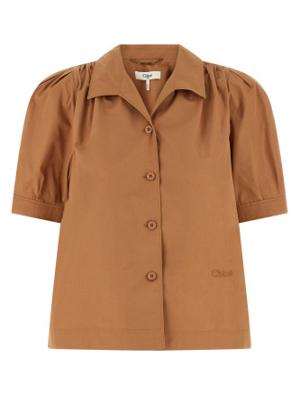 Рубашка, блузка CHLOÉ Logo embroidery shirt