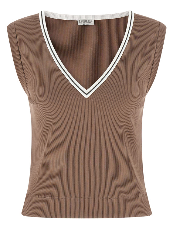 Повседневный топ BRUNELLO CUCINELLI 'Shiny Trim' (MG902DO302CMA46) #1