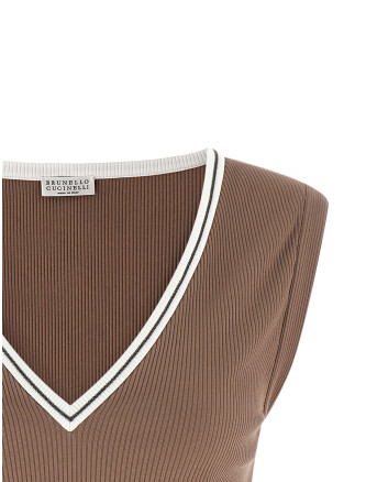 Повседневный топ BRUNELLO CUCINELLI 'Shiny Trim' (MG902DO302CMA46) #