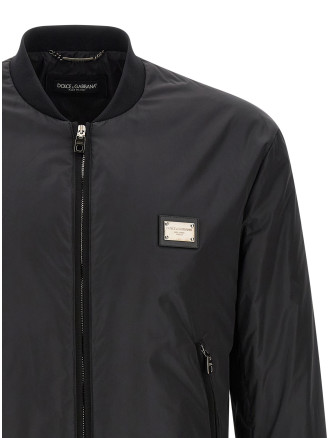 Куртка-бомбер DOLCE & GABBANA Logo plaque bomber jacket (G9ABPTG7P1EN0000) #