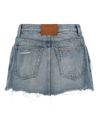 Бермуды, шорты ALEXANDER WANG Double layer denim skort (4DC2265153427D) #
