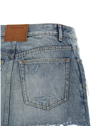 Бермуды, шорты ALEXANDER WANG Double layer denim skort (4DC2265153427D) #