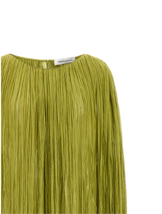 Макси FEDERICA BONIFACI 'The Pleated Dress Cape' (DR039LIME) #