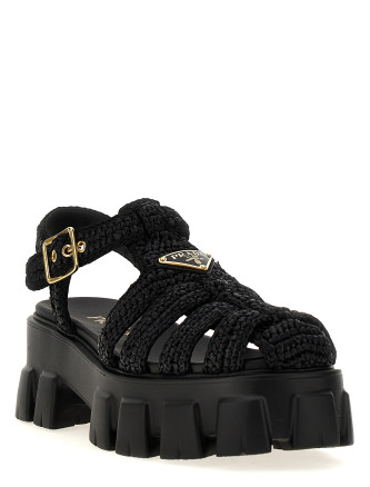 Босоножки на среднем каблуке PRADA 'Monolith' (1X138NF0553L8WF0002) #