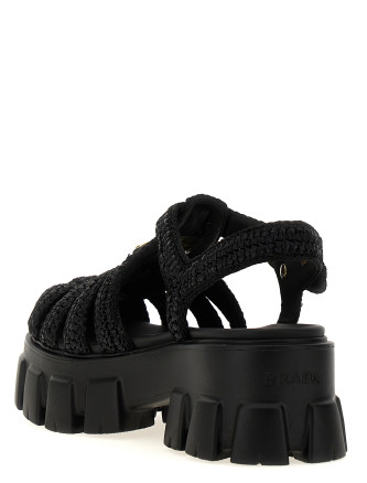 Босоножки на среднем каблуке PRADA 'Monolith' (1X138NF0553L8WF0002) #