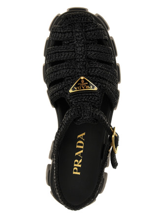 Босоножки на среднем каблуке PRADA 'Monolith' (1X138NF0553L8WF0002) #