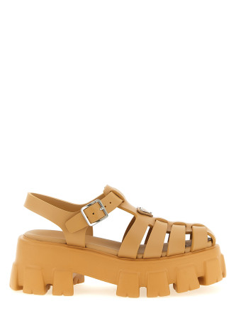 Босоножки на низком каблуке PRADA 'Cage Monolith'