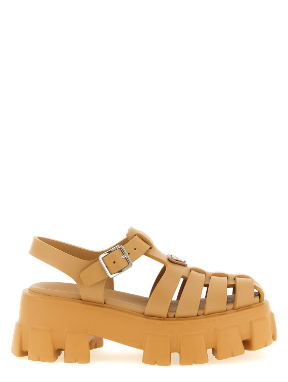 Босоножки на низком каблуке PRADA 'Cage Monolith' (1X853MFDD553LKKF0346) #1