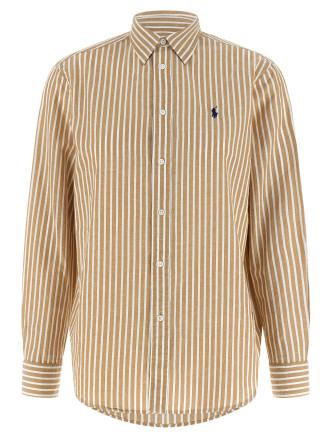 Рубашка, блузка POLO RALPH LAUREN Cotton and linen shirt