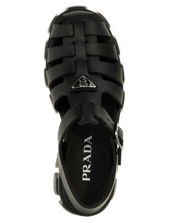 Босоножки на среднем каблуке PRADA 'Cage monolith' (1X853MFDD553LKKF0002) #