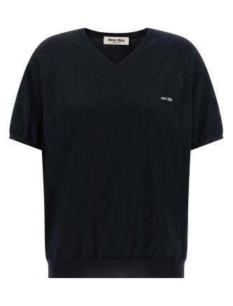 Свитер, кардиган MIU Logo intarsia sweater