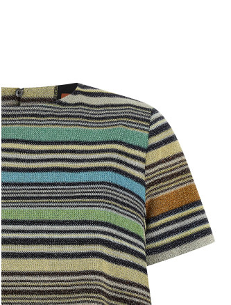 Футболка MISSONI Lamé stripes t-shirt (DS26SK1HBR0158S72Q7) #