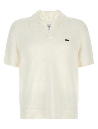 Bouclé knitted polo shirt