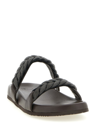 Шлепанцы BRUNELLO CUCINELLI 'Precious Braided Straps' (MZGAG3159C8279) #