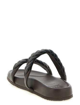 Шлепанцы BRUNELLO CUCINELLI 'Precious Braided Straps' (MZGAG3159C8279) #