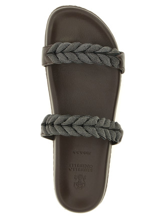 Шлепанцы BRUNELLO CUCINELLI 'Precious Braided Straps' (MZGAG3159C8279) #
