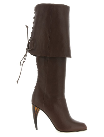 Высокие сапоги MCQUEEN Horn heel boots