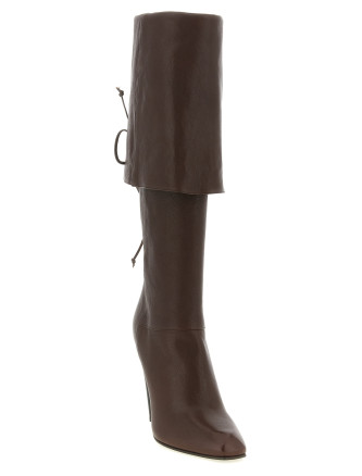 Высокие сапоги MCQUEEN Horn heel boots (862746WHAFA2000) #