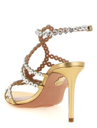 Босоножки на высоком каблуке AQUAZZURA 'Mooncrush' (MRUMIDS0NPLSOFTGOLD) #