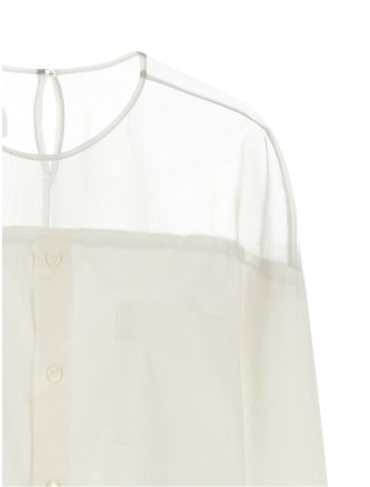 Рубашка, блузка MM6 MAISON MARGIELA Tulle insert shirt (S62NH0053M35256101) #