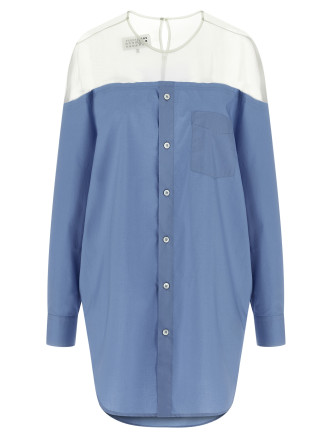 Рубашка, блузка MM6 MAISON MARGIELA Tulle insert shirt