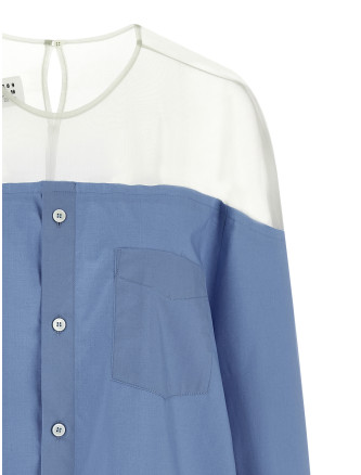 Рубашка, блузка MM6 MAISON MARGIELA Tulle insert shirt (S62NH0053M35256471) #