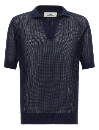 Openwork cotton polo shirt