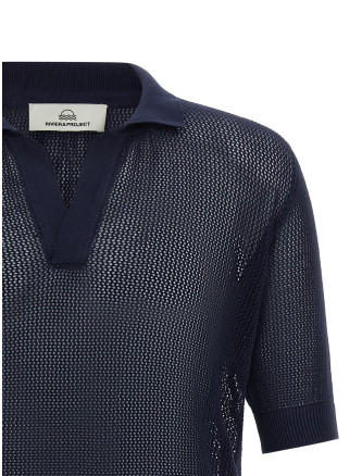 Поло RIVIERA PROJECT Openwork cotton polo shirt (PR74000RA23) #
