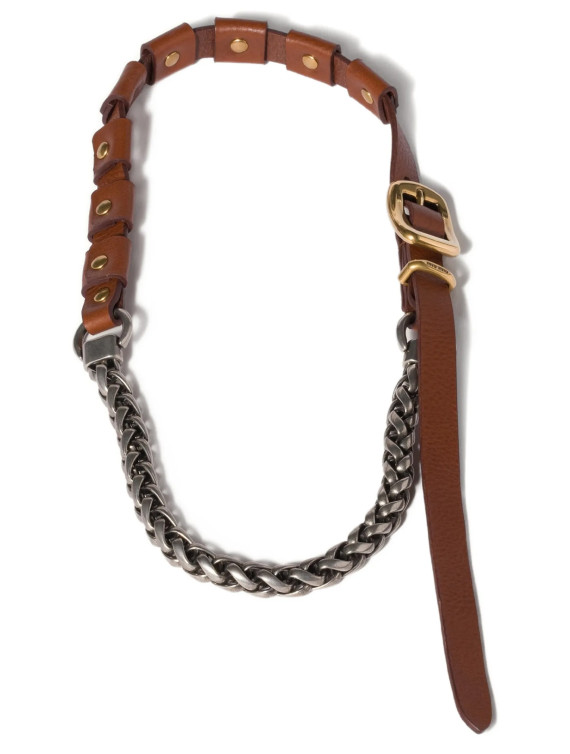 Ожерелье MIU Metal and leather necklace (5IC3232G75F05HS) #1