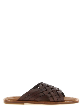 Шлепанцы MIU Waxed leather sandals