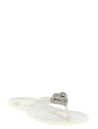 Шлепанцы MACH & MACH 'Double Heart' (SS26S088805GUMWHT) #