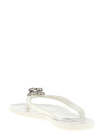 Шлепанцы MACH & MACH 'Double Heart' (SS26S088805GUMWHT) #