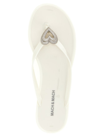 Шлепанцы MACH & MACH 'Double Heart' (SS26S088805GUMWHT) #