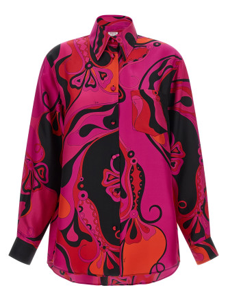Рубашка, блузка EMILIO PUCCI Patterned silk shirt